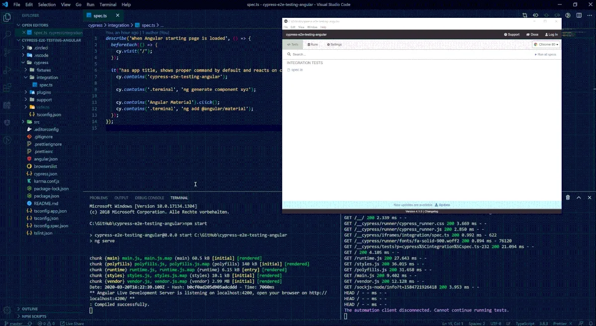 Unsere erste Cypress Testreihe erfolgreich laufen lassen