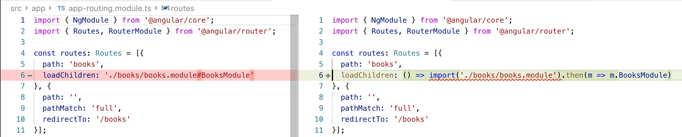 Git Diff about router updates