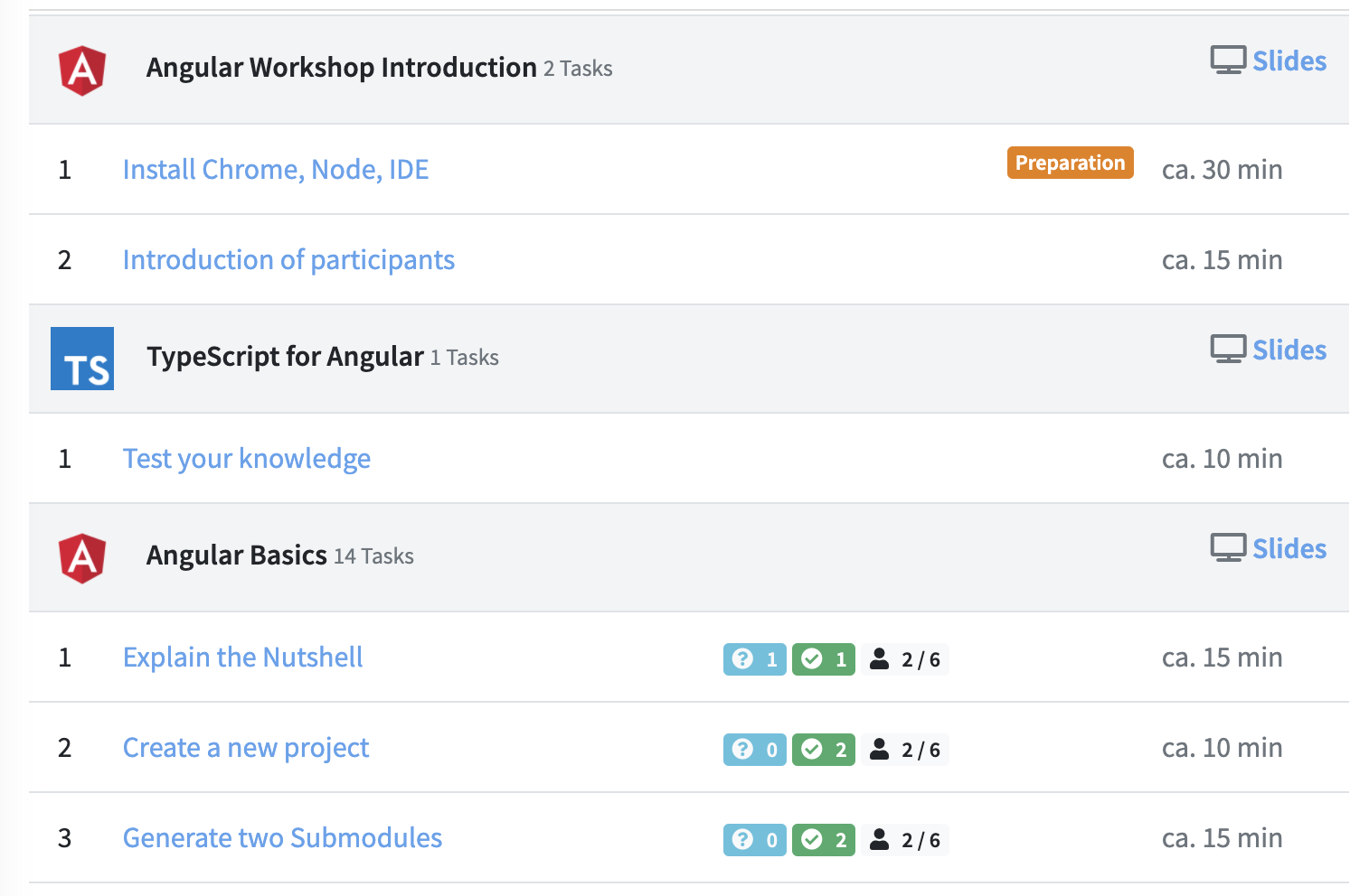 Beispiel Classroom von workshops.DE